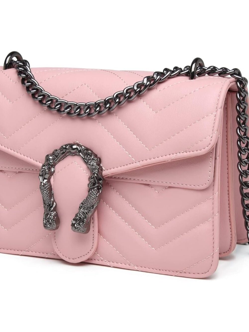 Crossbody Bags for Women - Snake Printed Clutch Purses Leather Chain Shoulder Ba